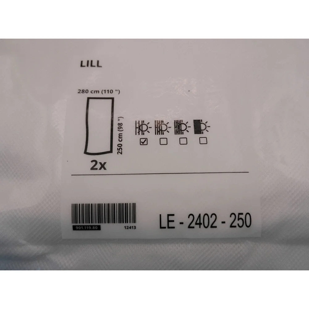 IKEA Lill Net Curtains White Sheer Mesh Panels‎ 110x98 2-Pack 901.119.80 NEW